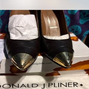 Donald J. Pliner Black Heels with Gold Tips